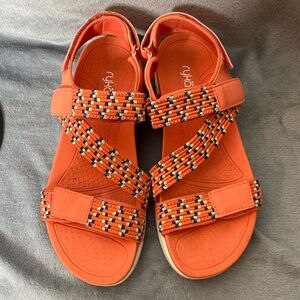 Ryka Elastic Gore Sport Sandals - Rowana in Color: Living Coral Size 9.5